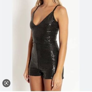 Blackmilk Black Sequin Playsuit